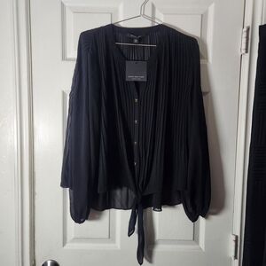 Black Button-Down Blouse